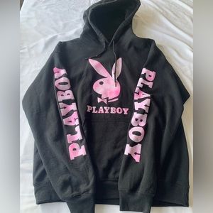 M Playboy Pullover Hoodie with Strings